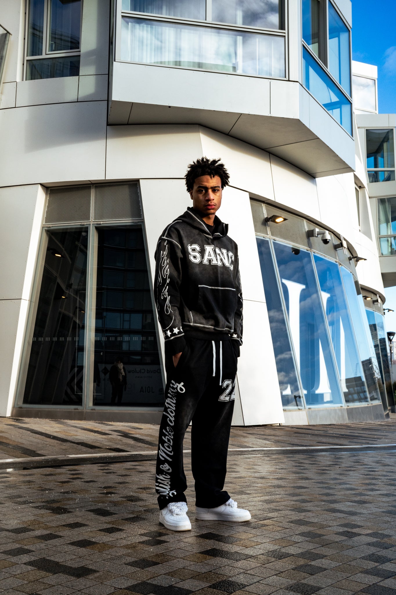 Black SANC Washed Hoodie