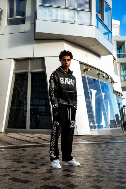 Black SANC Washed Hoodie