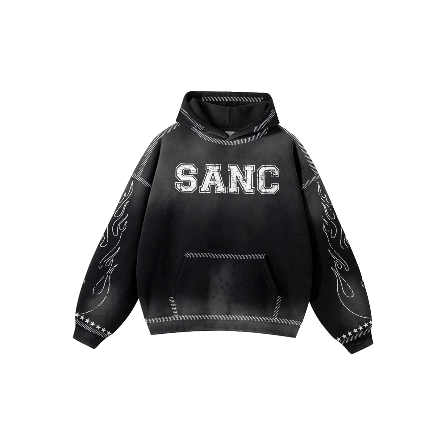Black SANC Washed Hoodie