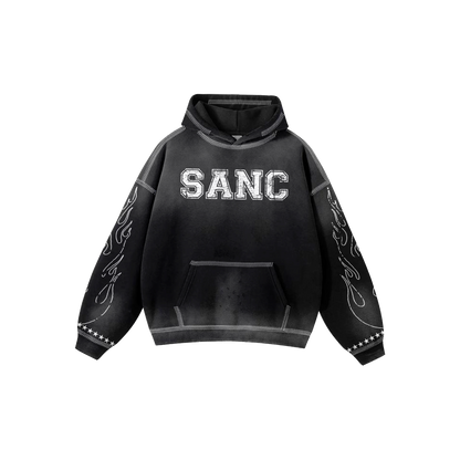 Black SANC Washed Hoodie